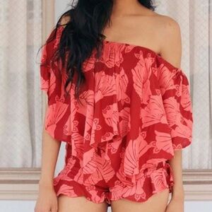 Free people Merpati red top and short set